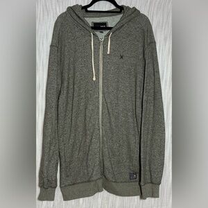 Hurley Men's Heather light green Zip-Up Hoodie